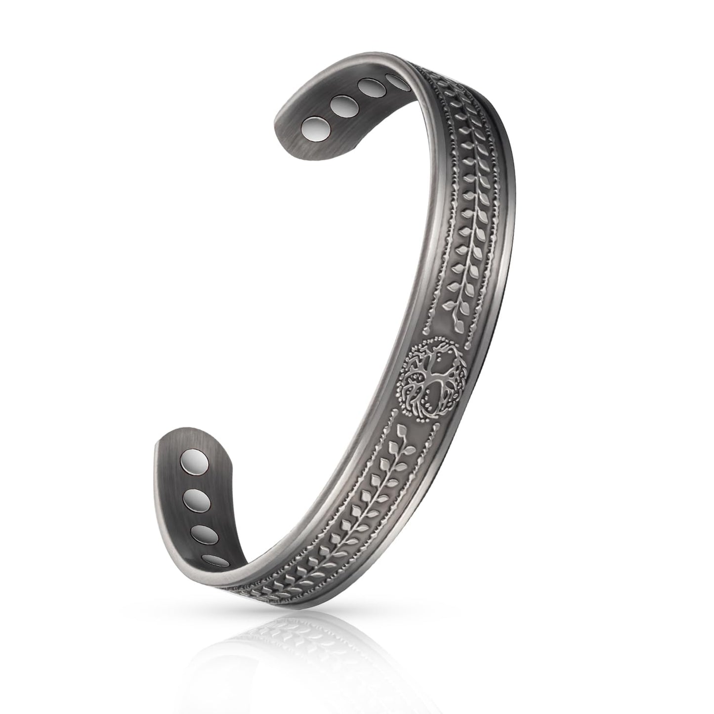 EnerCoppeX Copper Magnetic Bracelet for Women - Detox Jewelry with 3500 Gauss Magnet, Adjustable Cuff Bangle (Type-J)