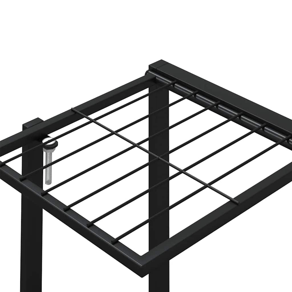 ZXQVLMRS Rectangular Metal Flower Stand, 3-Tier Iron Plant Shelf for Indoor and Outdoor Home Garden Decoration, Black Tiered Display Rack
