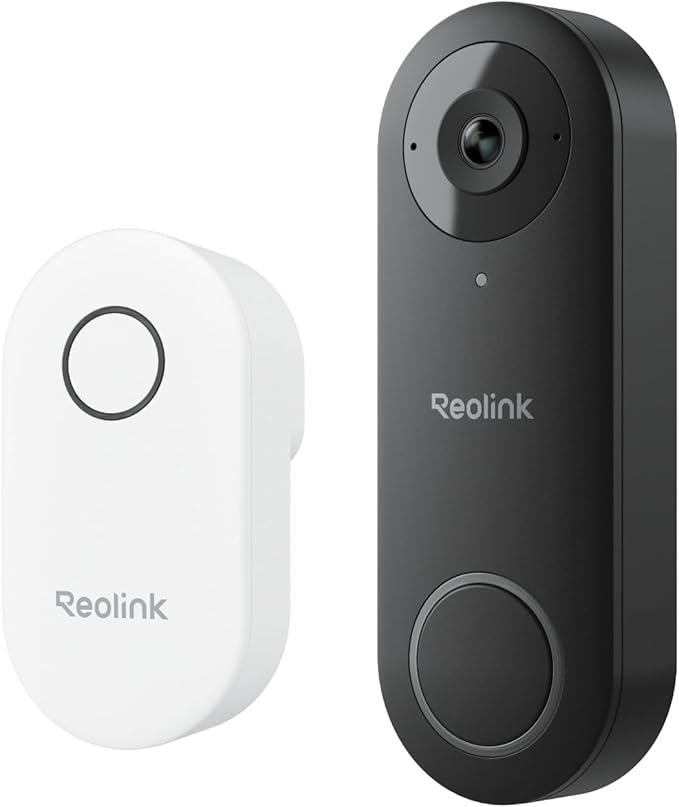 REOLINK Video Doorbell WiFi Camera - Wired 2K Outdoor, 5G&2.4G WiFi, 4:3 Wide View Angle, Smart Detection, Local Storage, No Subscription Front Door Home Security, Customized Chime V2