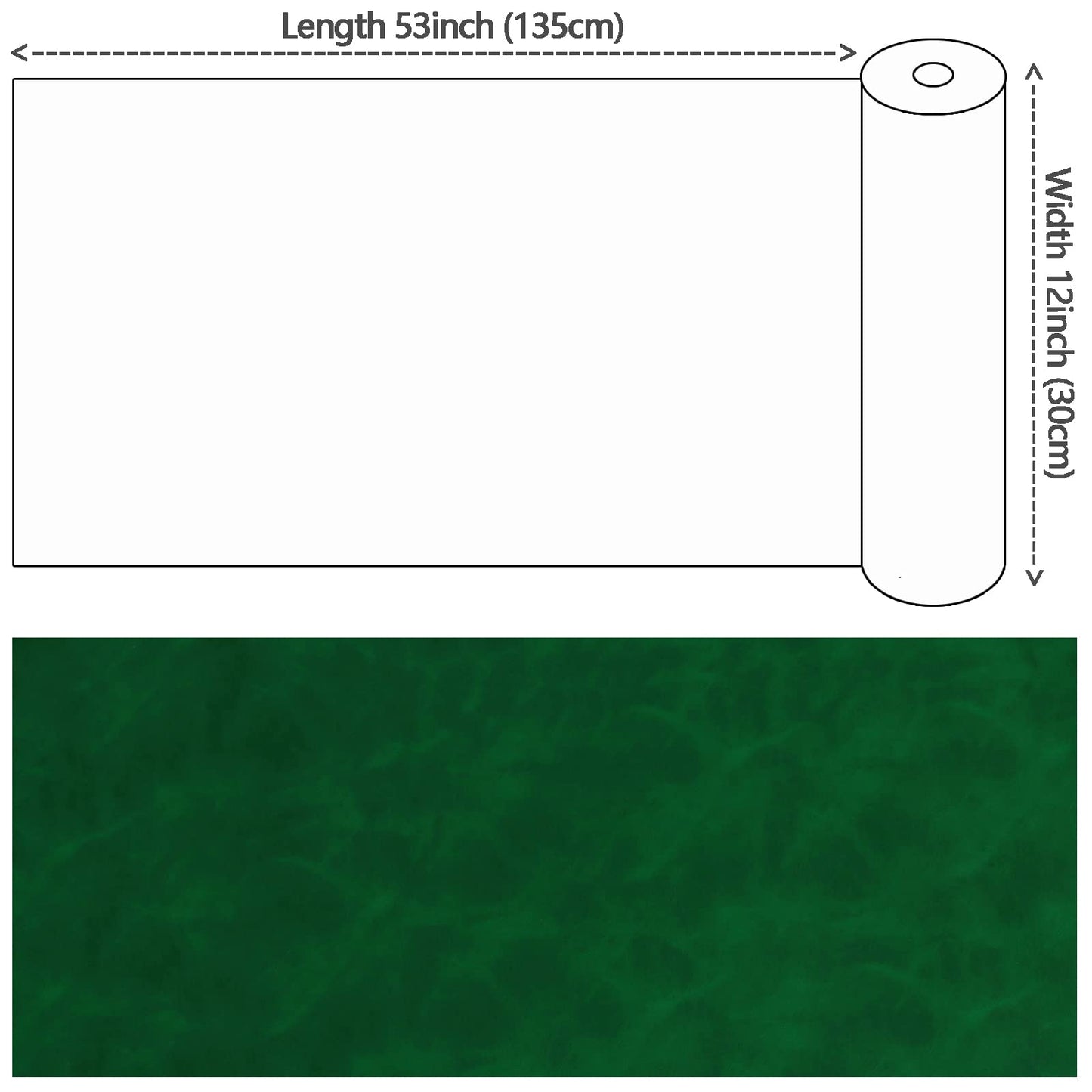 Smooth Solid Color Green Faux Leather Roll 12"X53"(30cmX135cm), Material for Making Crafting,Making Handicrafts,Leather Earrings, Bows, DIY Sewing (Green)