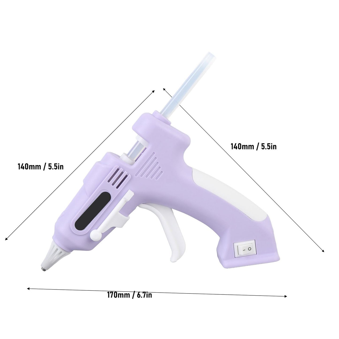 Cordless Glue Gun, Mini Glue Gun, with 10 Glue Sticks, Cordless Hot Melt Glue Tool, Rechargeable Hot Glue Gun Kit, for DIY Gift Craft Decor (Violet)