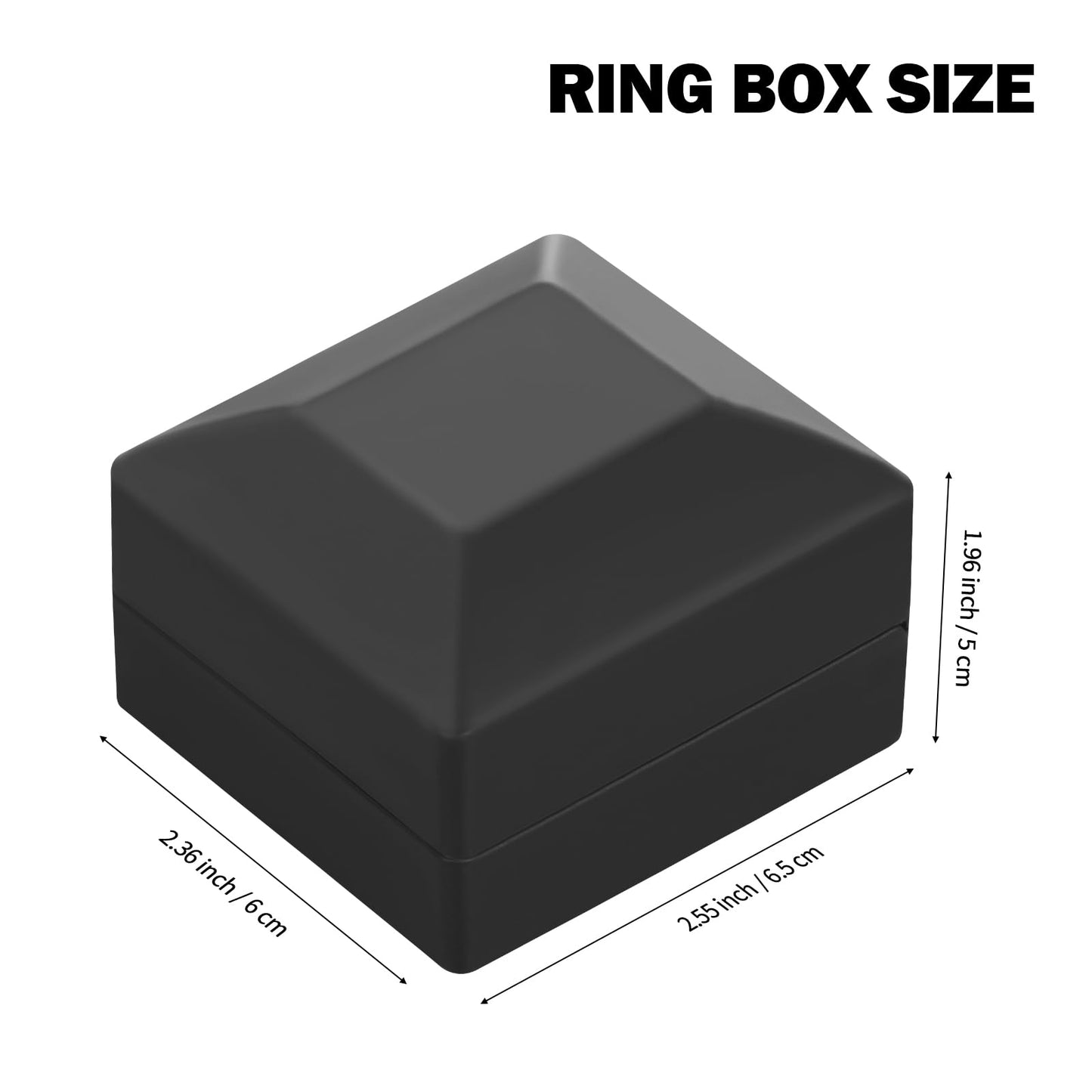 LED Ring Earring Box for Proposal, Wedding, Engagement， Luxury Jewelry Gift Box with LED Light, Jewellry Display Box (Black)