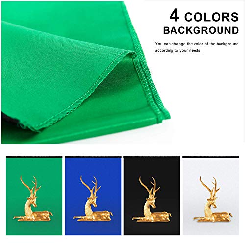 Photo Studio Light Box 24''x24'' with LED Lights, Collapsible Photography Photo Background Shooting Tents with 4 Photo Backdrops(Black, White, Blue,Green) 5500K US Plug - size: 24''×24''
