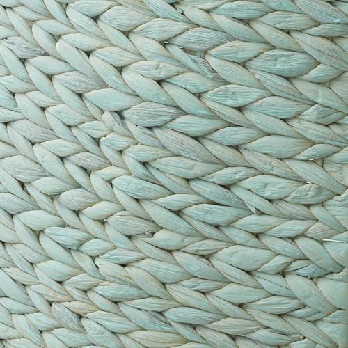 Casafield 42-Inch Christmas Tree Collar, Woven Water Hyacinth Tree Base Cover with Cord Cut Out, Seafoam