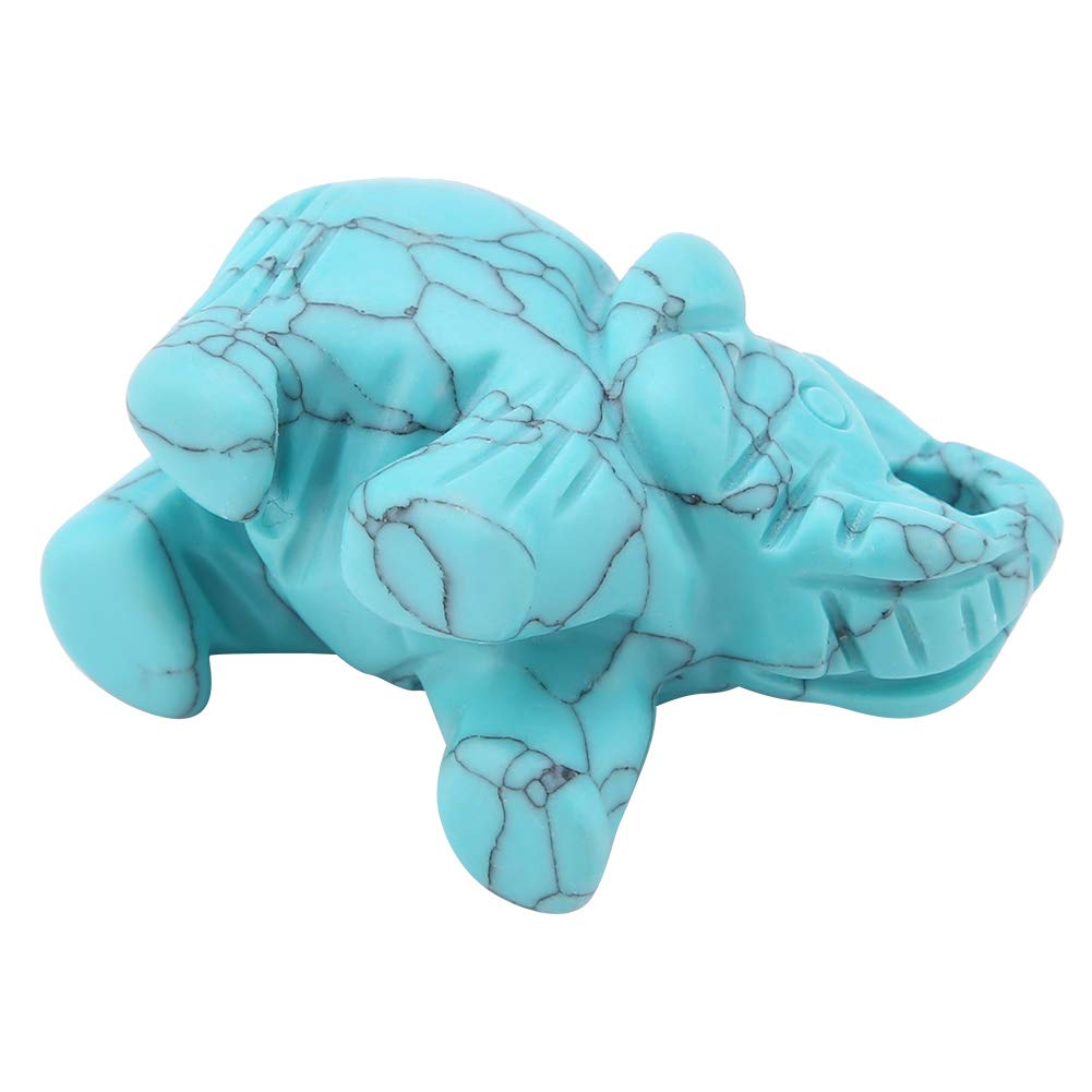 Walfront 1.5inch Elephant Decor, Stone Carved Elephant Sculpture Elephant Crystal Figurine Home Decoration Furnishing Article(Turquoise)