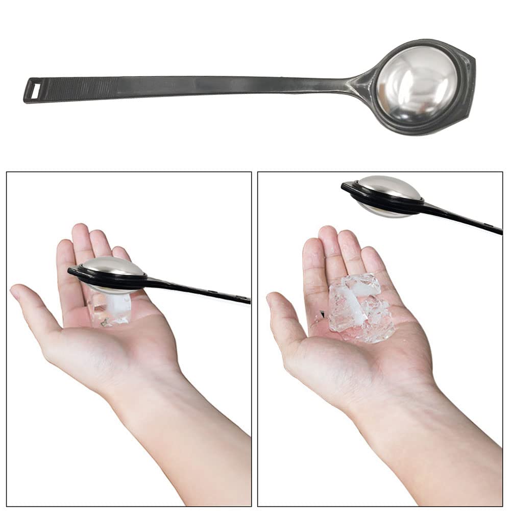 Ice Tapper，JfwuHap 3 Pcs Ice Mallet,Stainless Steel Ice Tapper,Ice Picks,Ice Crusher,Stainless Steel Tapper,Mallet Tool for Cocktails(Black)
