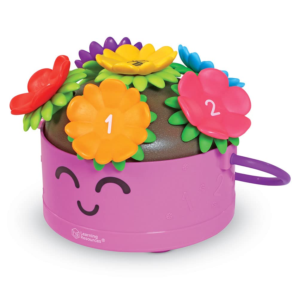 Learning Resources Poppy the Count & Stack Flower Pot - 15 Pieces, Ages 18+ Months, Toddler Fine Motor and Sensory Toys, Preschool Activity, Montessori