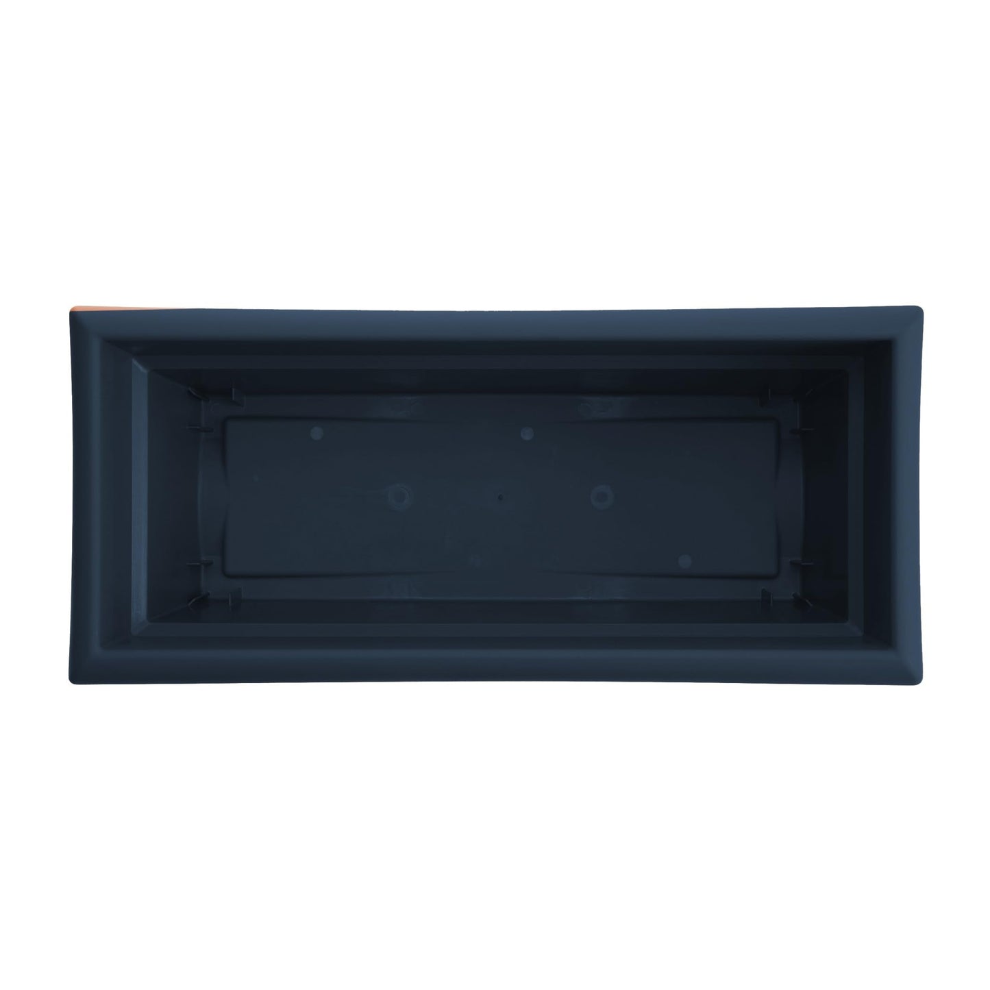 Bloem Veranda 26" Plastic Rectangular Deck Box Planter - UV-Resistant, Indoor/Outdoor, Navy, 2-Pack