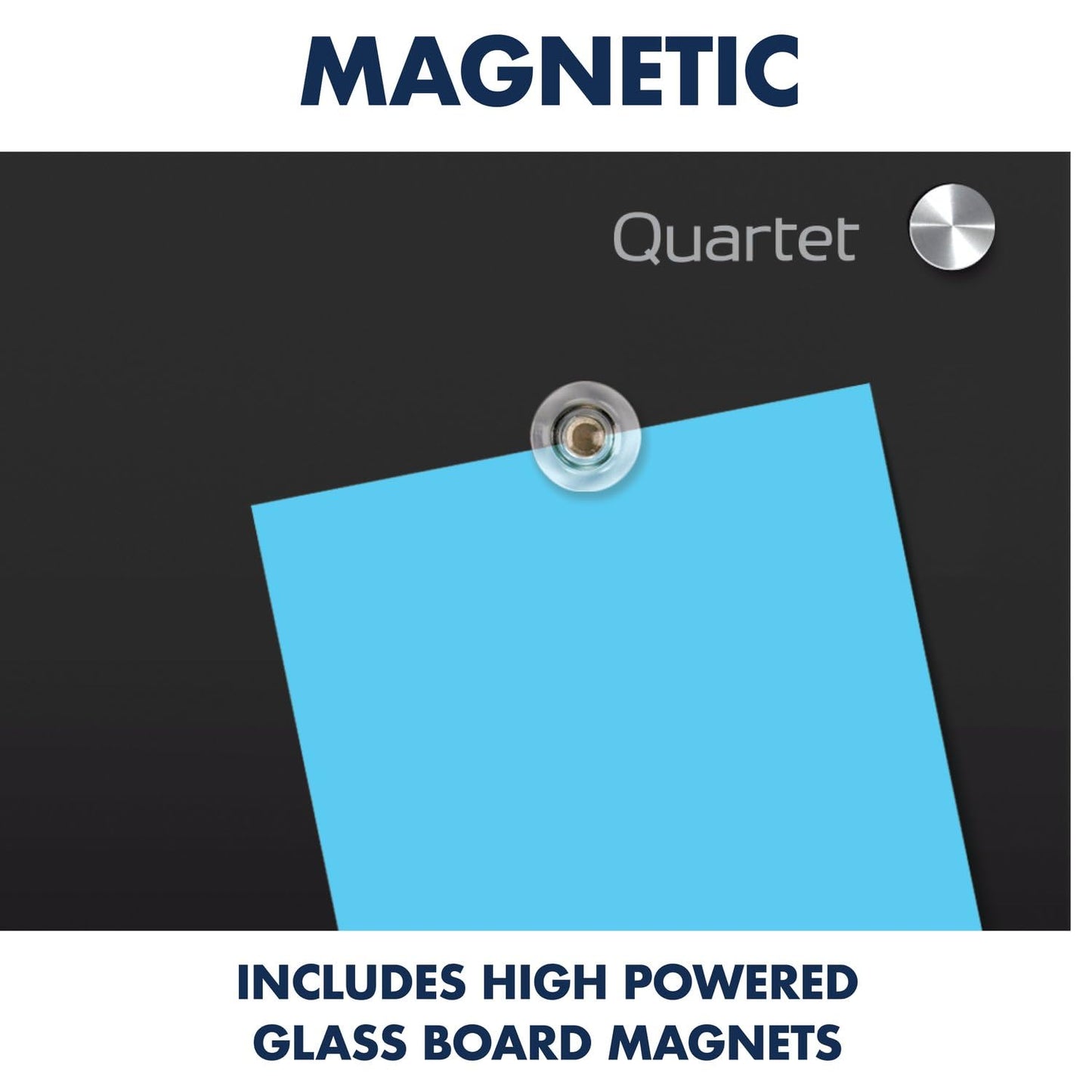 Quartet Magnetic Dry Erase Board, 36" x 24" Glass Whiteboard for Wall, Infinity, Black (G3624B)