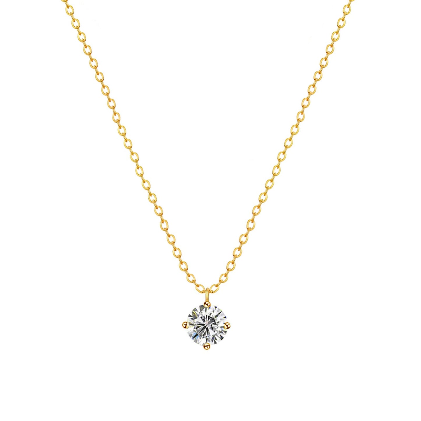 Zeffy Diamond Necklace Cubic Zirconia Necklaces Cute Tiny Gold Rhinestone Dainty Gold Necklace Jewelry Gifts for Women