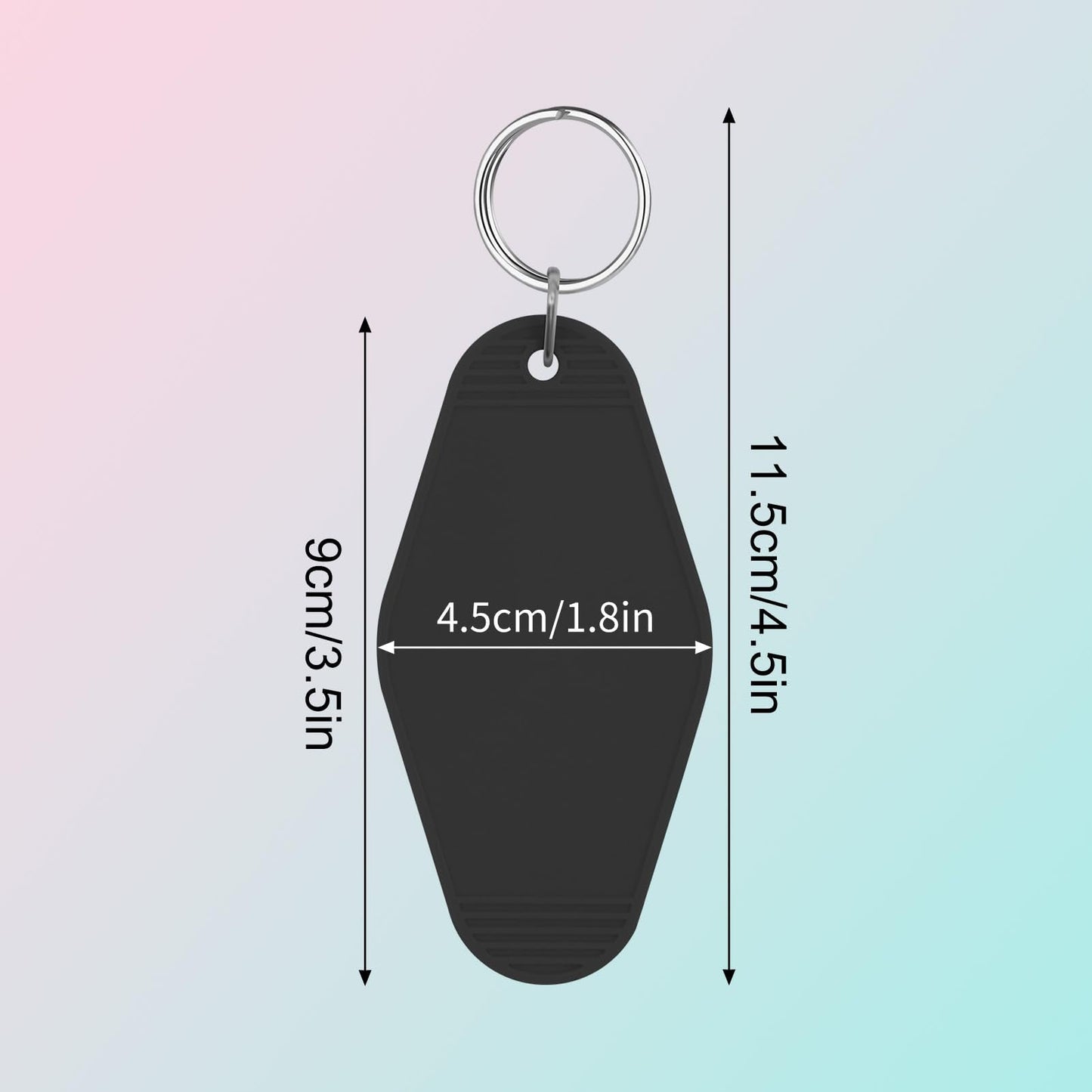 LOTMER 40 PCS Hotel Keychain Blank with Key Rings, Black Plastic Motel Keychain for DIY Keychain and Luggage Tag