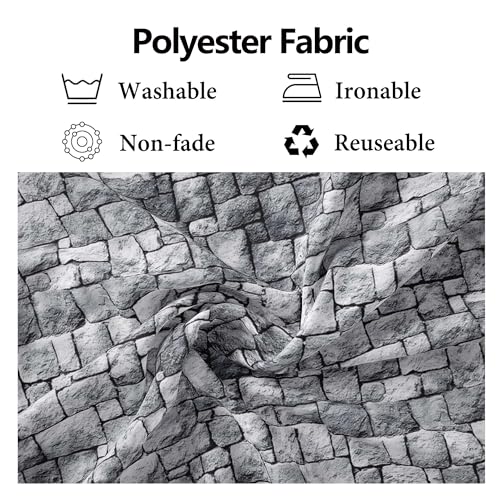 20x10ft Fabric Grey Stone Brick Wall Photography Backdrop Medieval Castle Wall Decor Kids Party Decorations Halloween Knight Themed Photo Booth Props Wallpaper - size: 20x10ft