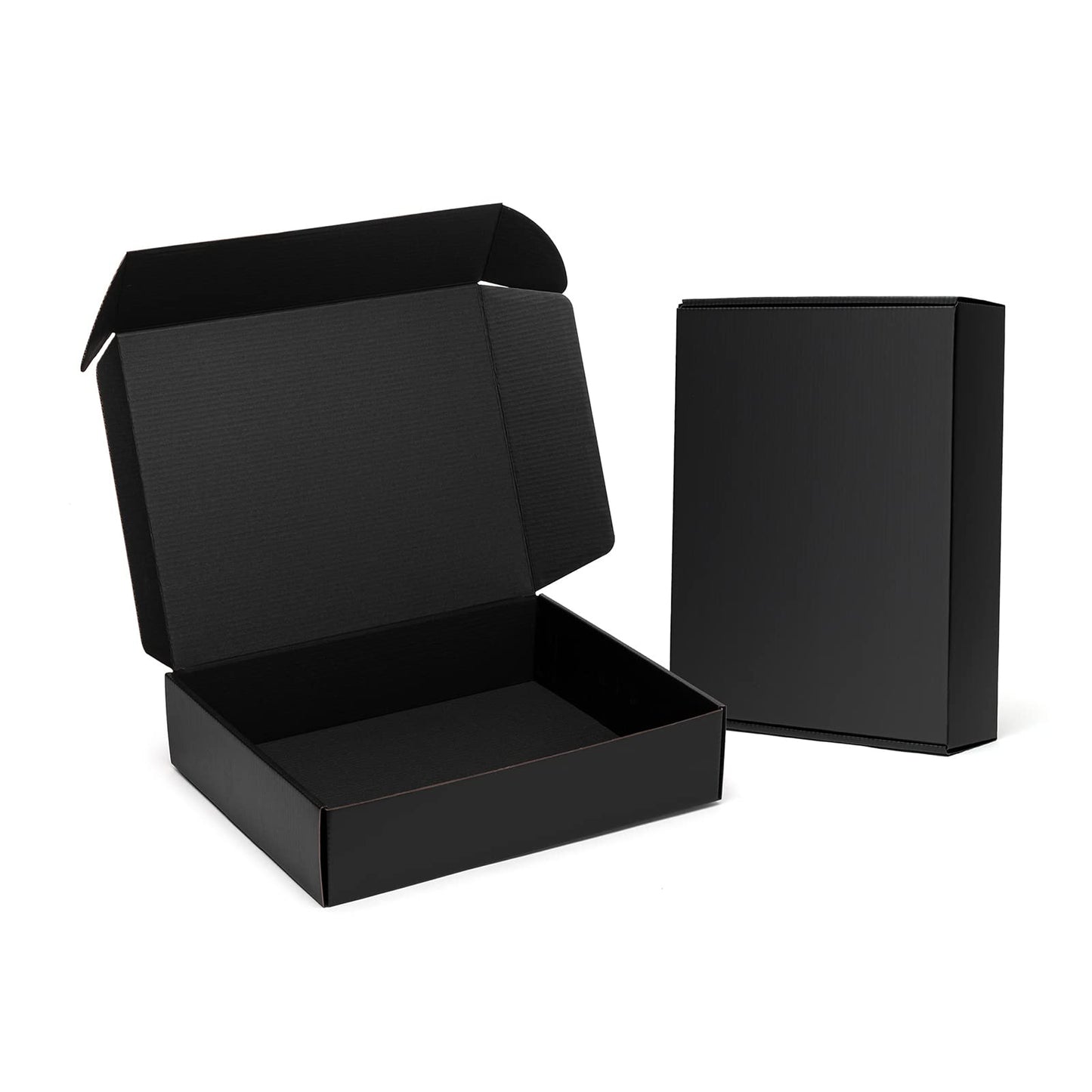 Timirog Shipping Boxes 13x10x3 Inches 20 Pack Black Corrugated Cardboard Mailing Box for Small Business, Tab Locking Literature Mailer Packaging Supplies for Packing Book Gifts Craft