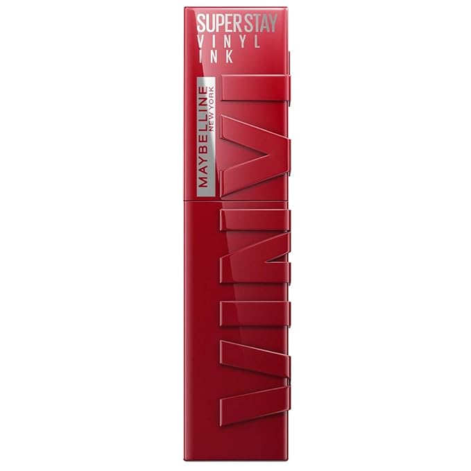 MAYBELLINE Super Stay Vinyl Ink Longwear No-Budge Liquid Lipcolor Makeup Bundle with Cranberry Red 0.14 fl oz and Pink 0.14 fl oz