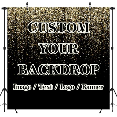 BELECO Fabric 30x10ft Custom Backdrop Picture Customized Backdrop with Image Logo Text Personalized Background Banner Party Decorations Festival Wall Hanging Photo Props - size: 30x10ft