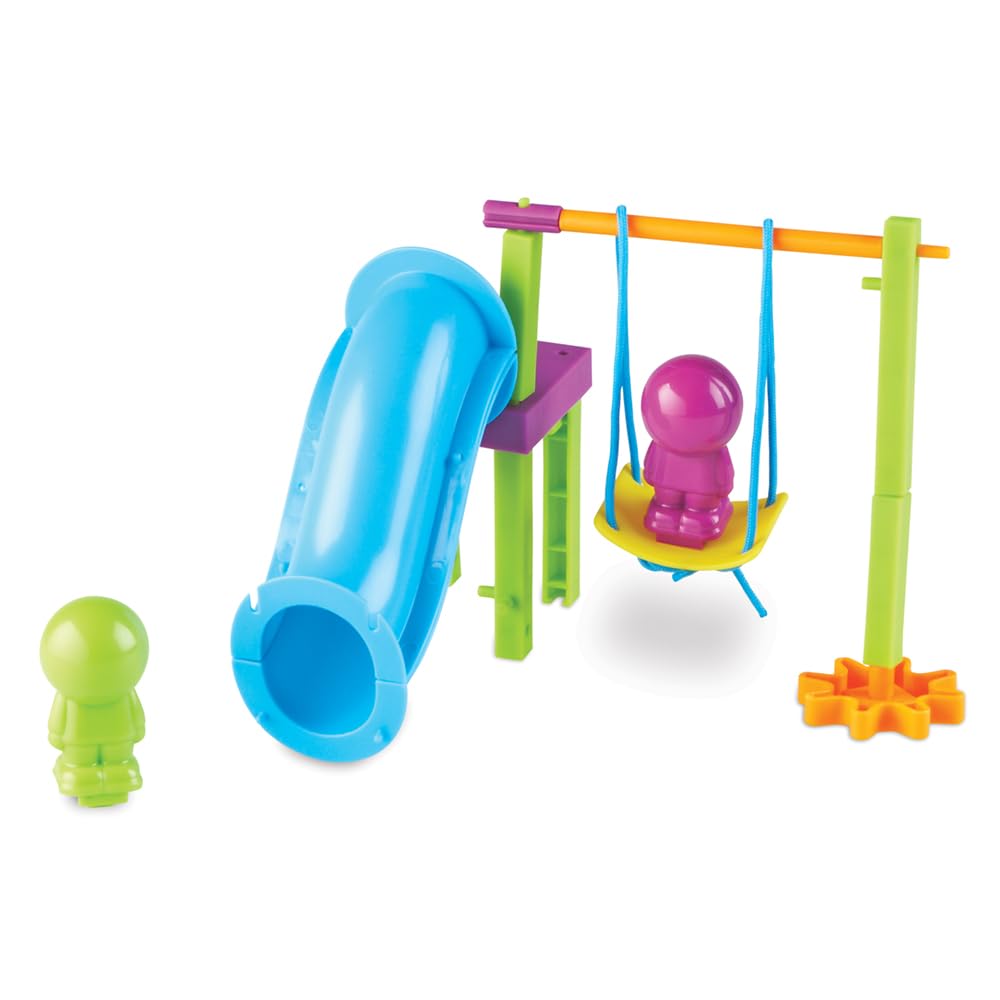 Learning Resources Playground Engineering & Design STEM Set - Kids Games, Building and Construction Gears, Montessori Activities , Critical Thinking Skills, Problem Solving for Boys and Girls