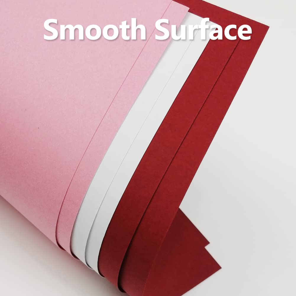 60 Sheets Valentine's Day Cardstock Thick Paper, A4 70lb Red Pink and White Medium Weight Cover Card Stock, Perfect for Hearts & Crafts, Invitations, Greeting Cards, Posters
