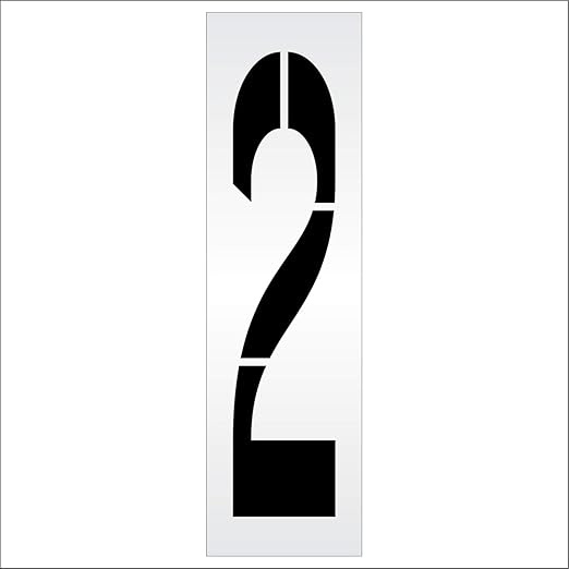 Pavement Stencils - 72 inch Single Number Stencil - 2-72" x 16" x 1/8" (128 mil) - Pro-Grade