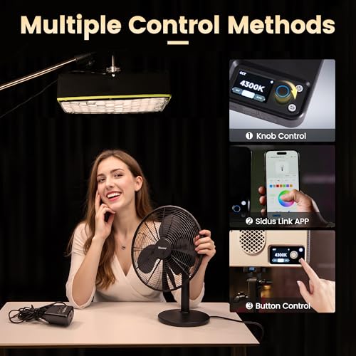 Amaran Pano 60C RGBWW Video Panel Light,Color Temperature 2500K-7500K,60W,CCT 2,300K-10,000K,12 Lighting Efects,App Control,Support USB-C PD,with Softboxes and Carrying Case (Amaran Pano 60c)