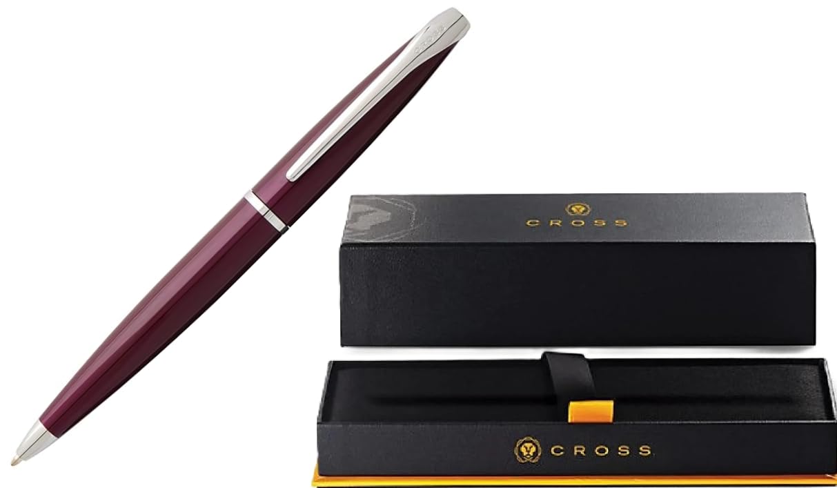 Cross ATX Limited Collection Ballpoint Pen, Pearlescent Purple, Polished Chrome Appointments in Premium Corporate gift box