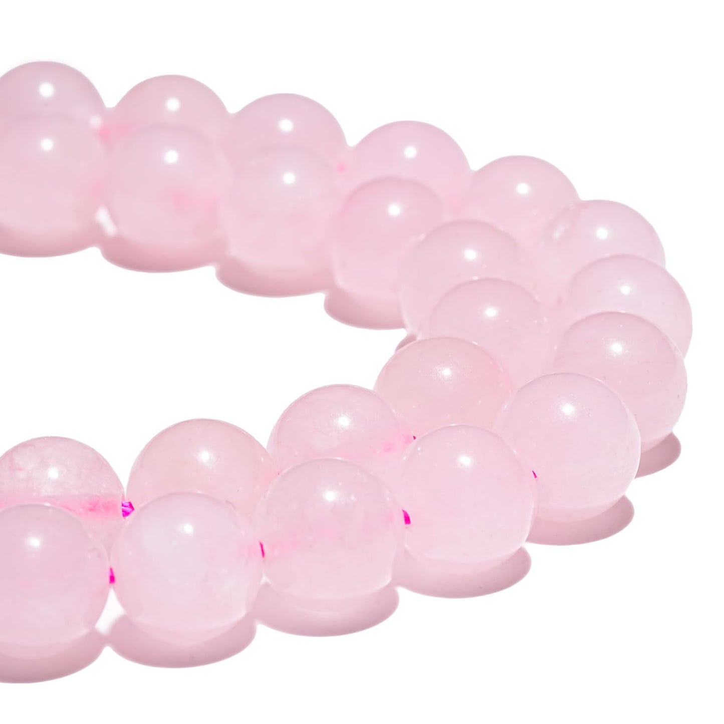 10mm Natural Rose Quartz Gemstone Beads Polished Round Smooth Stone Beads for Bracelets Jewelry Making 15inch Loose Beads