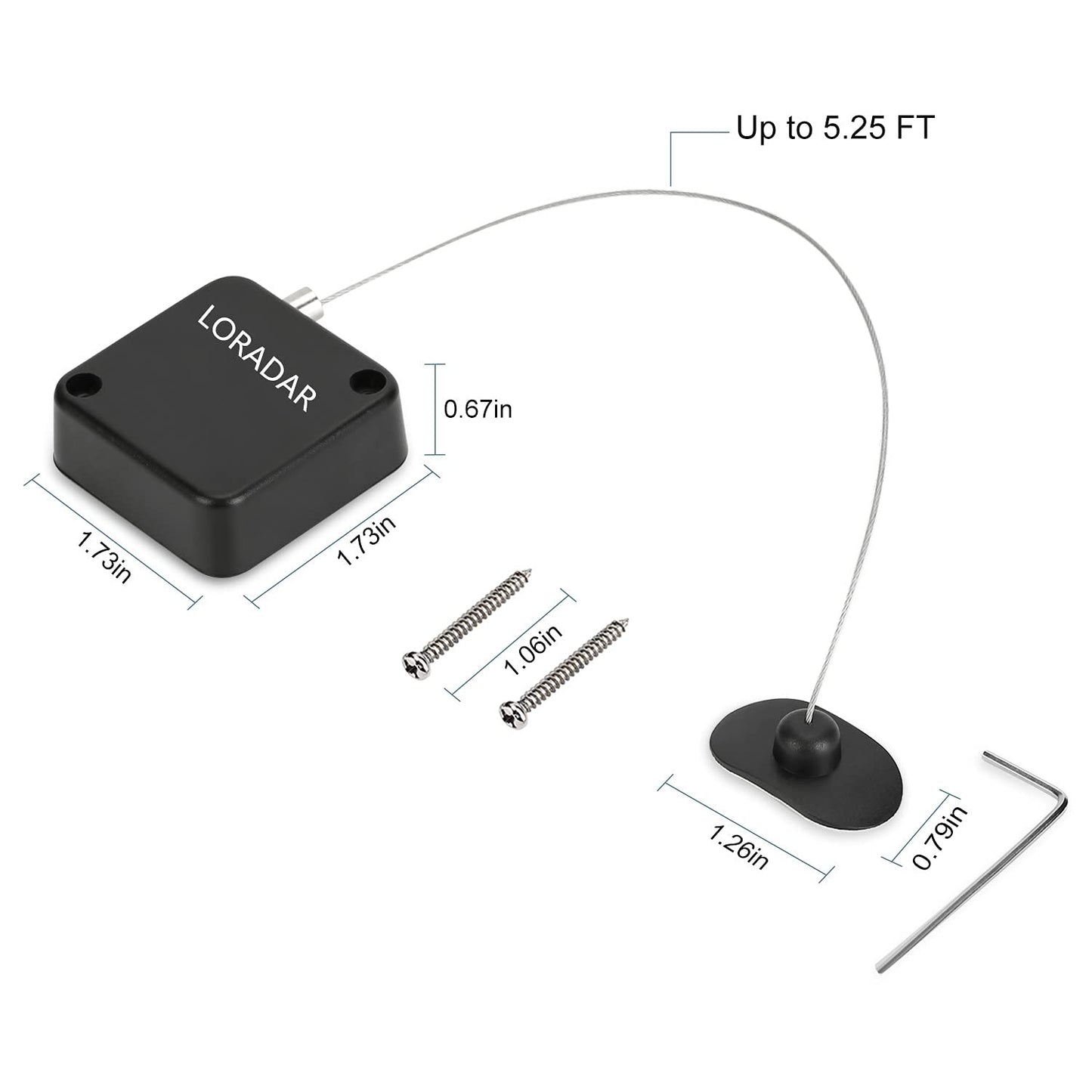 LORADAR 5Pack Retractable Security Cable Lock, Remote Control Security Lock, Remote Control Anti-Lost Rope for TV, DVD, Hardware Cable Lock ，No More Searching for The TV Remote