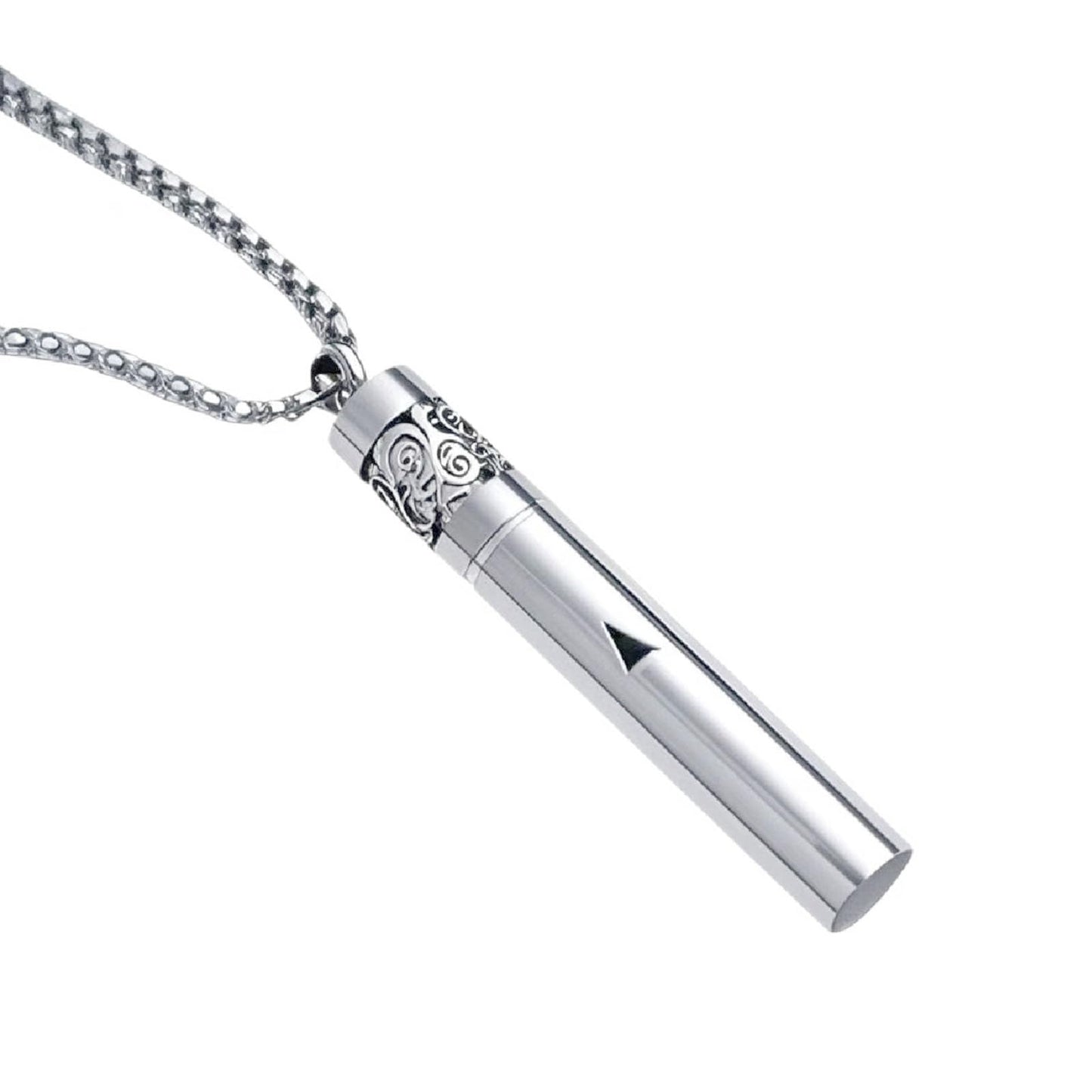 phaxud Stainless Steel Mindfulness Breathing Necklace for Anxiety Original Upgrades Multifunctional Breathlink with Essential Oil Diffuser Multifunctional Jewelry (A)