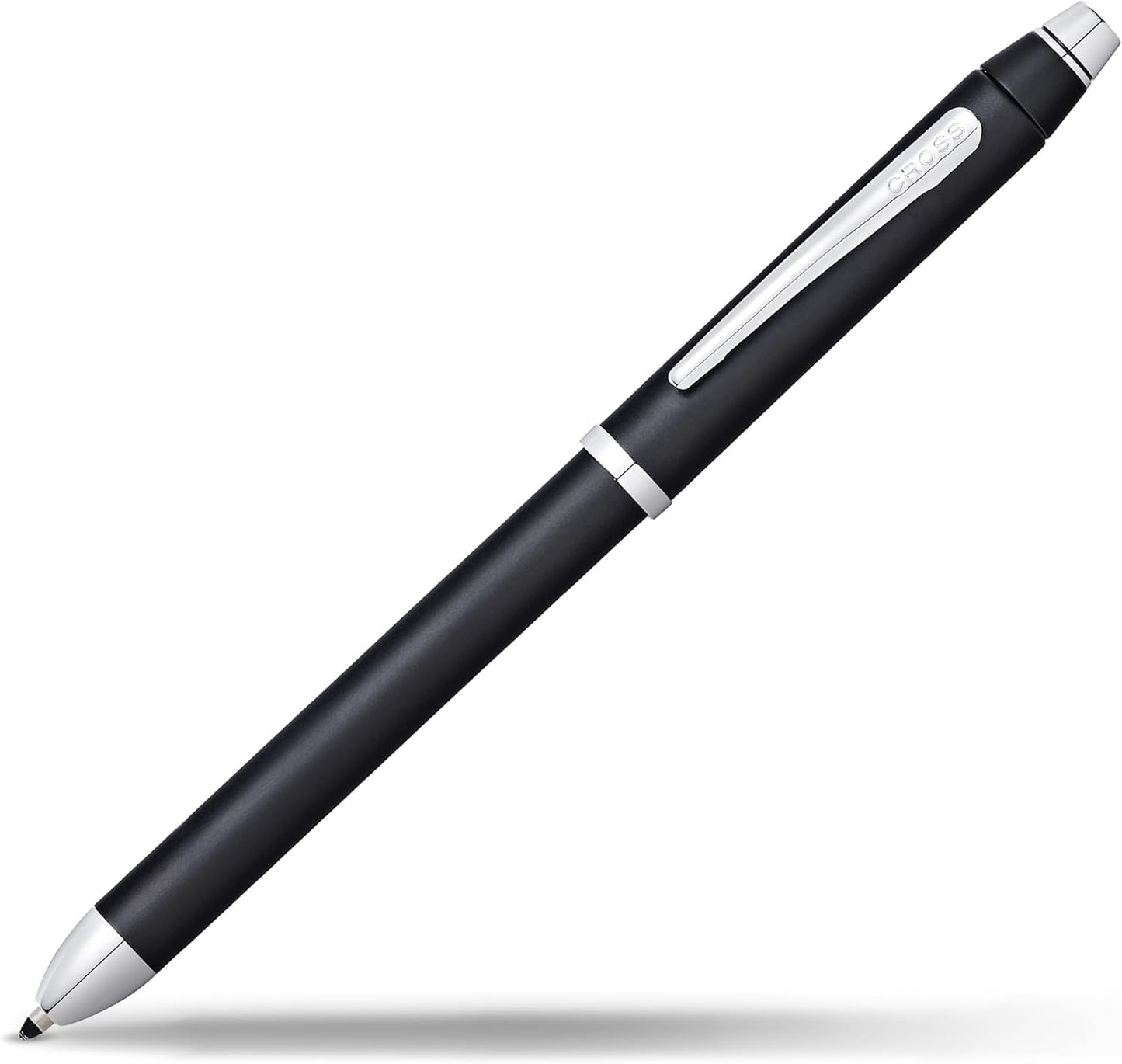 Cross Tech3 Satin Black Multi-function Pen - 0.5 MM Lead Size Pencil, Black Ink Refill, and Red Ink Refill in One Pen.