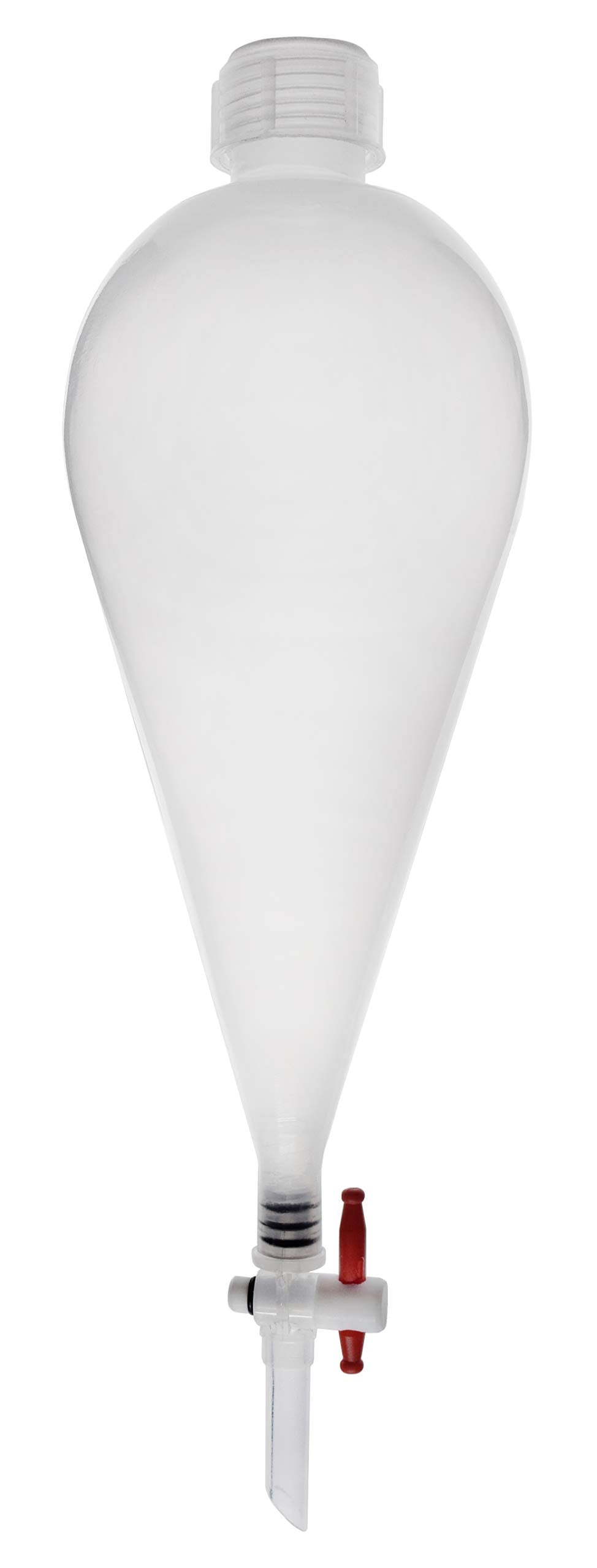Eisco Separatory Funnel, 500mL - Polypropylene Plastic - Ungraduated - PP Stopcock with PTFE Plug - Leak-Proof Screw Cap