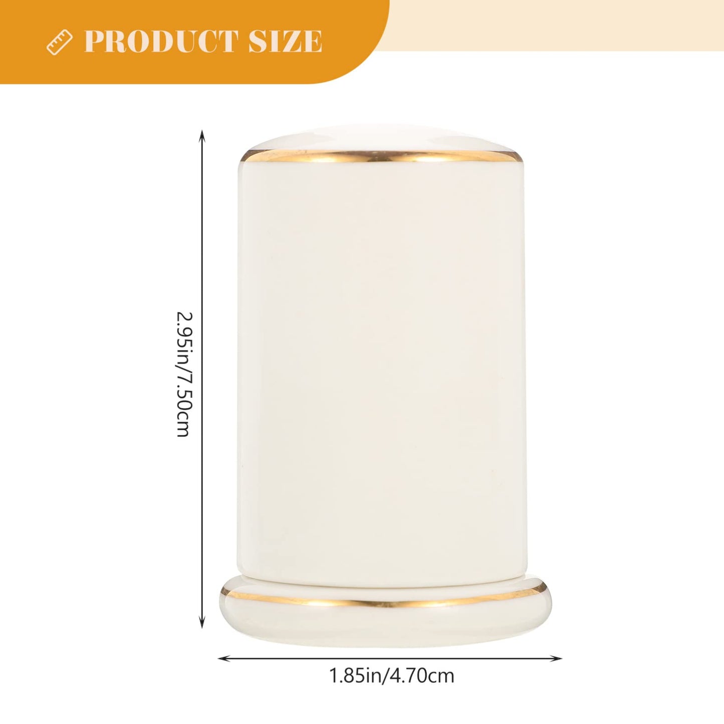 Zerodeko Ceramic Toothpick Holder with Lid Porcelain Toothpick Dispenser Box for Home Restaurant Desktop Container Dustproof Moisture Resistant White Gold Trim