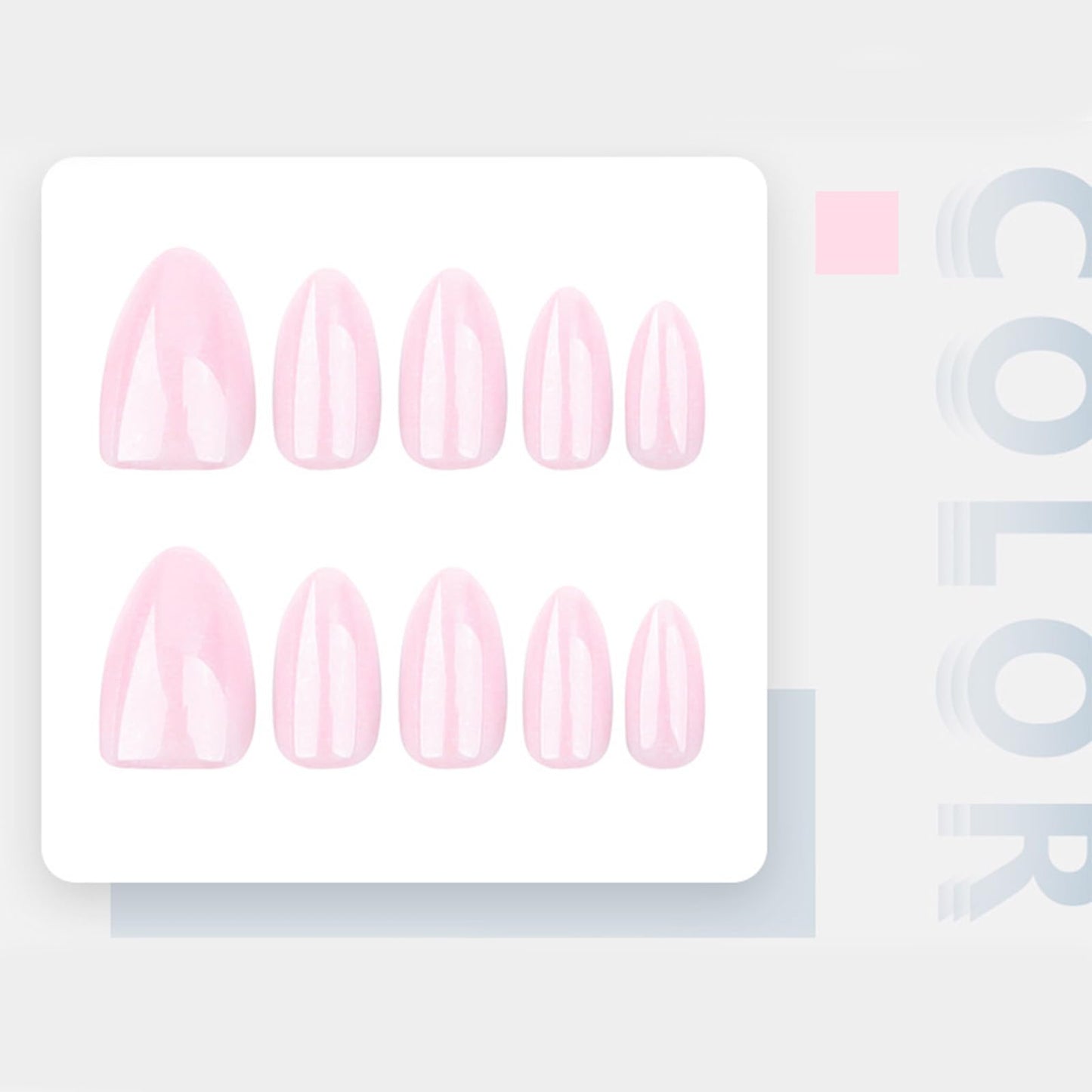 30Pcs Pink Short Almond Press on Nails - Glossy Gel Acrylic Full Cover Medium Length - Glue on Stick on Nails for Women Girls