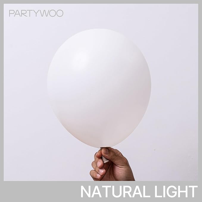 PartyWoo White Balloons 85 pcs Different Sizes Pack of 18 12 10 5 Inch Matte White Latex Balloon Arch Kit Garland for Wedding Bridal Graduation Baby Shower Birthday Party Decorations White-Y13