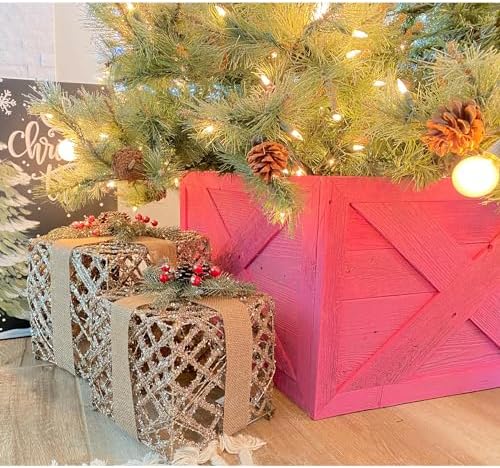 BARNWOODUSA Christmas Tree Collar or Box Made of Reclaimed Wood – Rustic Tr