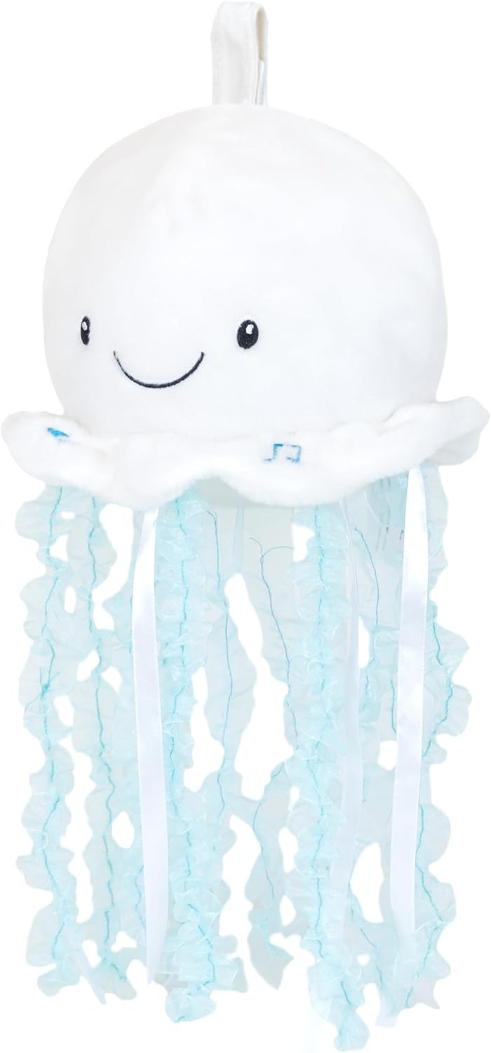 Cuddle Barn - Jellyfish Bubbles | Soft Jelly Fish Plush Toy | Hanging Loop | Gentle Color Changing Lights | Plays Ocean Melodies with Volume Control- Gift for Baby, Toddlers, Kids - 18 Inches