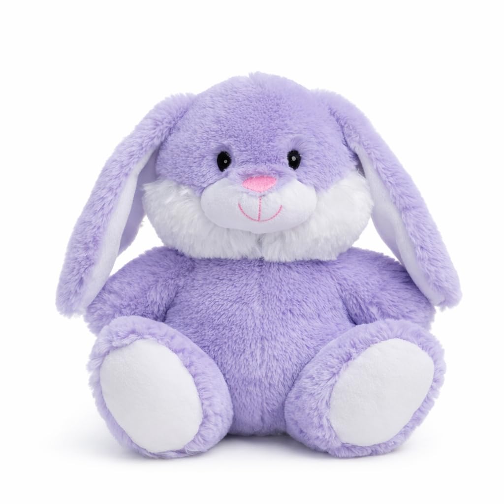 HollyHOME Easter Bunny Stuffed Animal Stuffed Bunny Plush Soft and Cuddly Stuffed Rabbit Easter Gift for Kids Baby Girls 10 inch Purple