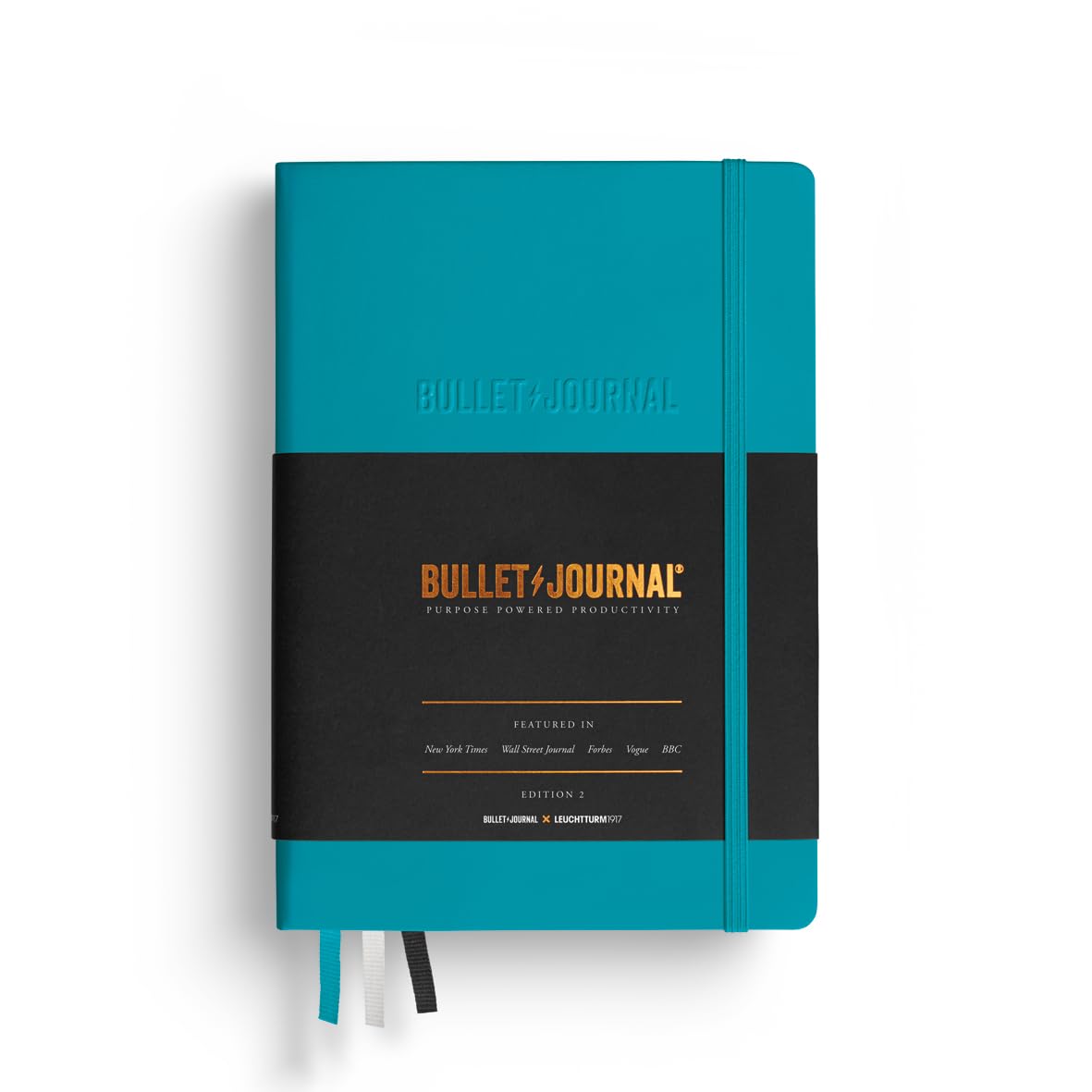 LEUCHTTURM1917 The Official Bullet Journal Edition 2 - Notebook Built for BuJo, Medium A5 204 Pages of 120gsm Paper, with Bujo Pocket Guide (Turquoise25)