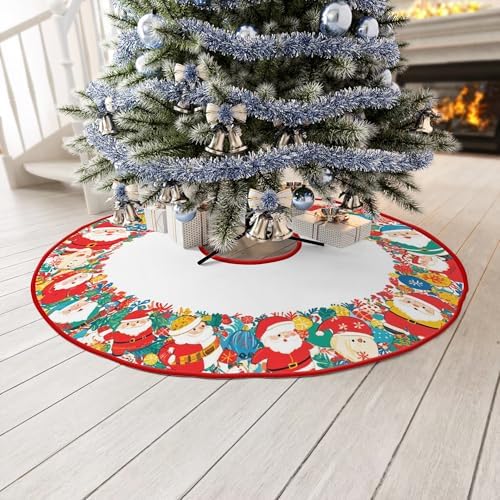 Santa Claus Patterns Christmas Tree Skirt 36 Inches Tree Skirt by Leo Walker,Christmas Tree Decorations, Farmhouse Christmas Decor Xmas Holiday Home Party Decorations