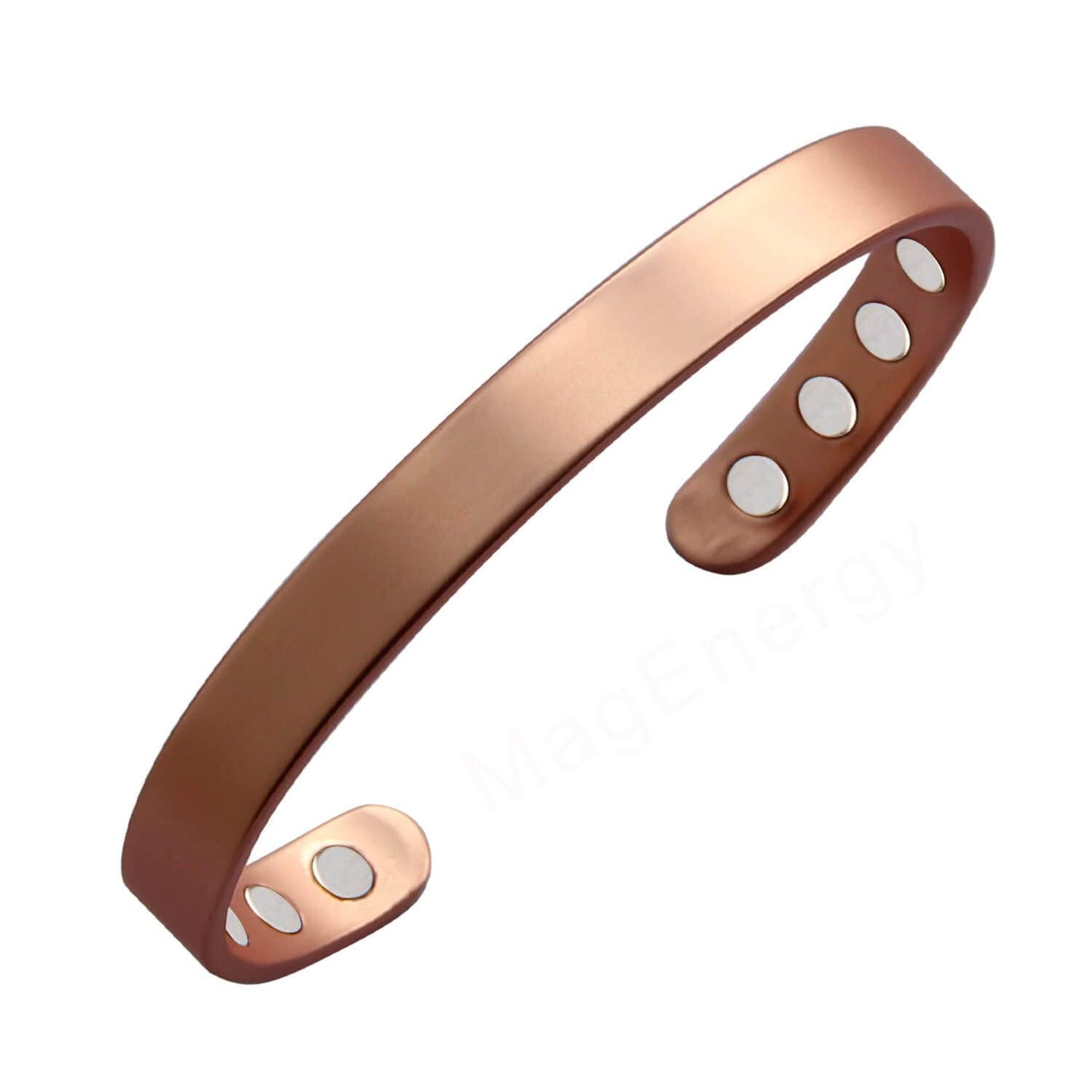 MagEnergy Copper Bracelet for Men and Women, 99.9% Pure Copper Magnetic Bangle with 8pcs 3500 Gauss Magnets,6.8" Adjustable Copper Cuff
