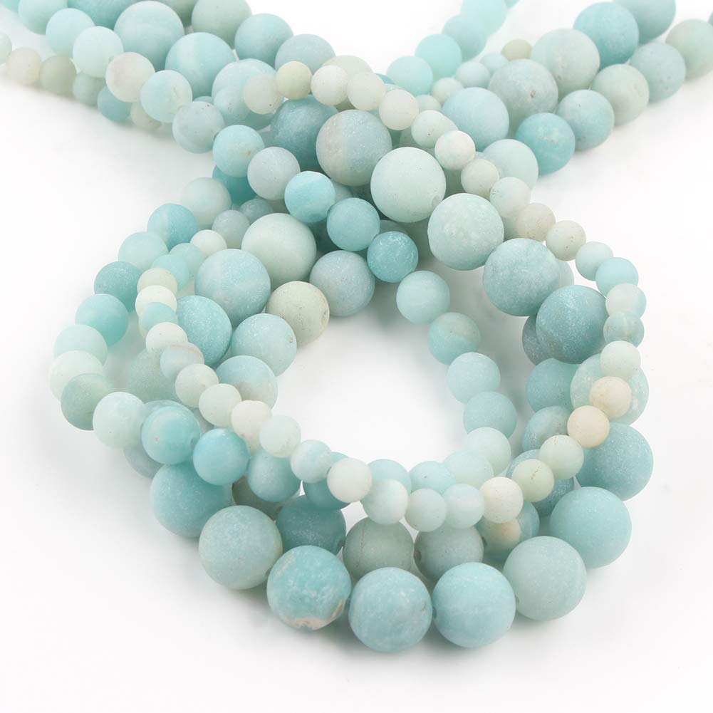 Song Xi Frosted Amazon Stone Beads 6mm Natural Stone Beads for Jewelry Making Gemstone Beads