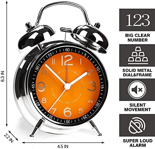 AYRELY?? Super Loud Alarm Clock for Heavy Sleepers Adults, Metal 4.5 Inches