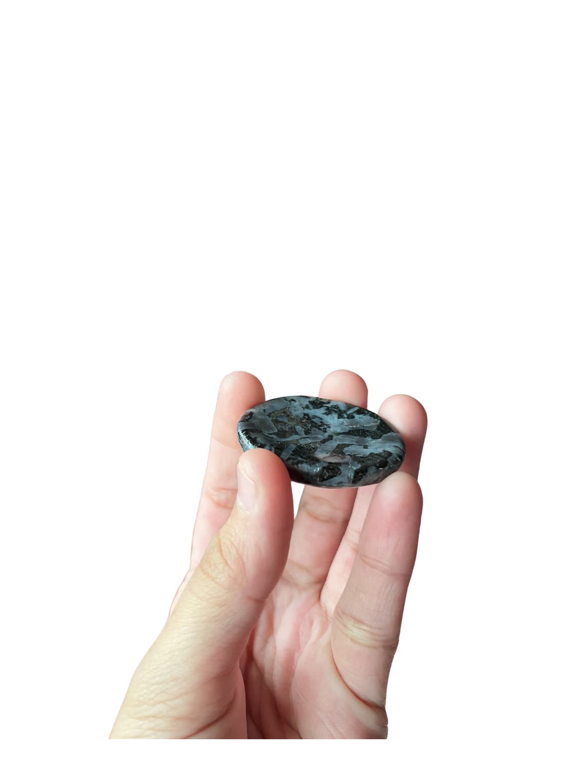 GEMSCITE Indigo Gabbro Thumb Worry Stones Metaphysical Gemstone Crystal Healing Reiki Men Women Gift FENG Shui Positive Energy Love Wellness Palm Stones Wicca Powerful