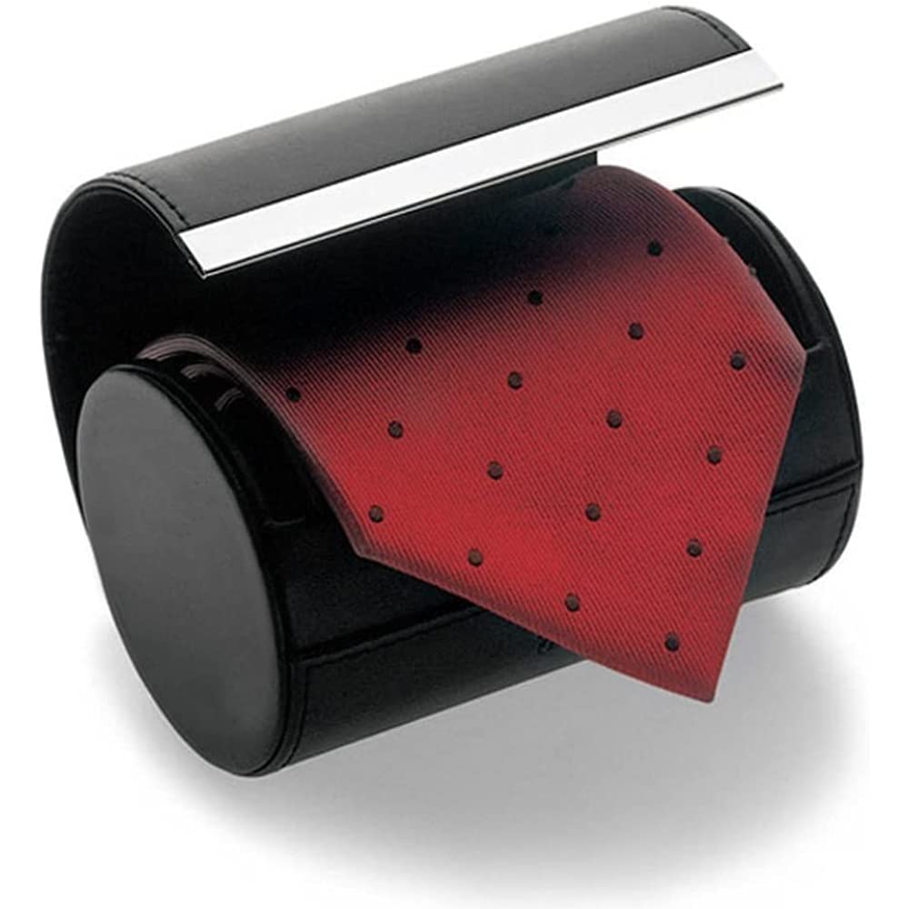 Fosinz Tie Box Travel Case Men's Necktie Gift Box Cylinder Shape Anti-Wrinkle Storage Business Gift Bow Tie Packaging