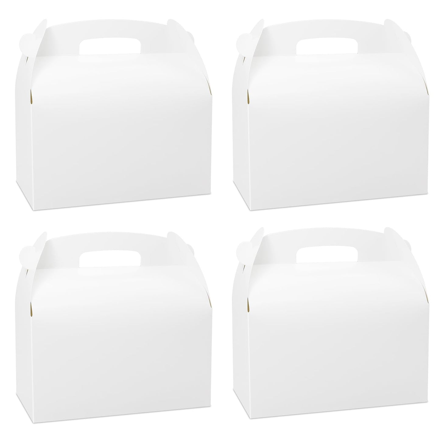 Oletx 30Pcs 9 Inch Large Gable Gift Boxes, White Party Favor Treat Boxes, Lunch Box with Handles for Birthday Babyshower Wedding Activity Picnic