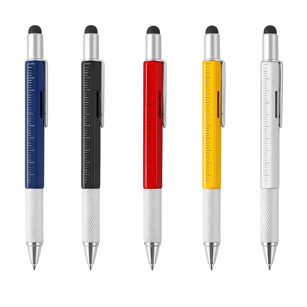 5 Pack Multi Tool Pens, 6-in-1 Gadget for Men with Stylus, Ruler, Screwdrivers, Level & Ballpoint, Unique Dad Gifts for Men Who Have Everything, Father's Day Gift for Husband, DIY Tool Pen Set