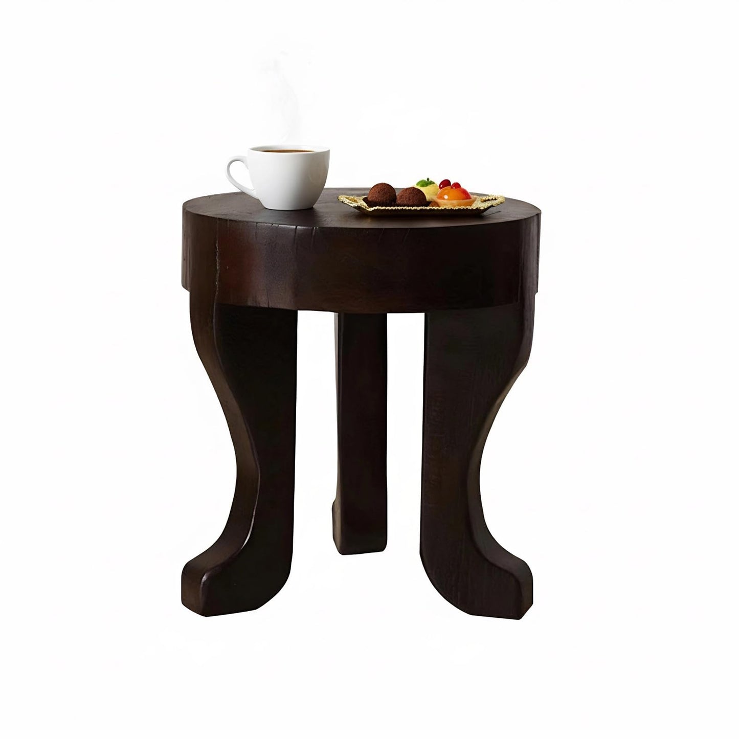 XQ-Gforward，Indoor Plant Stand, Wood Stool - Round Side Table - Handmade for Living Room, Bedroom, Entryway Decor
