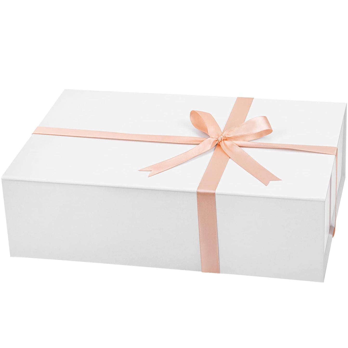 batifine Gift Box, 13x9x3.7 Inch Gift Boxes with Lids for Presents, Magnetic Large Gift Box Bridesmaid Proposal Graduation Birthday Wedding Storage White Boxes (1 Pack)