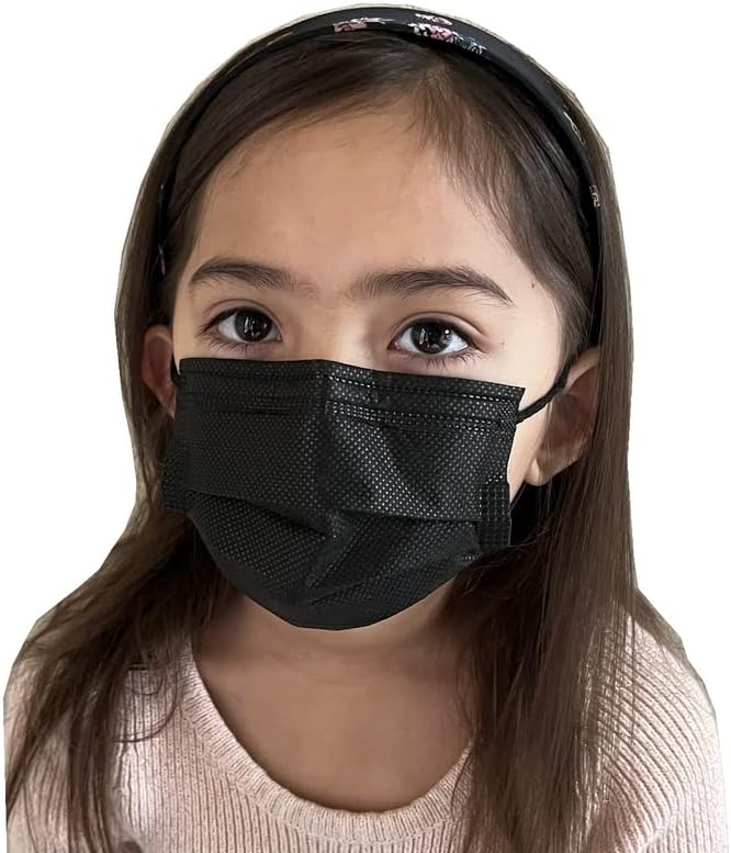 Luosh Face Masks Disposable Made in USA, 3 Ply Disposable Masks 50pcs,Adult Mask, Kids Mask, Black Masks, White Masks