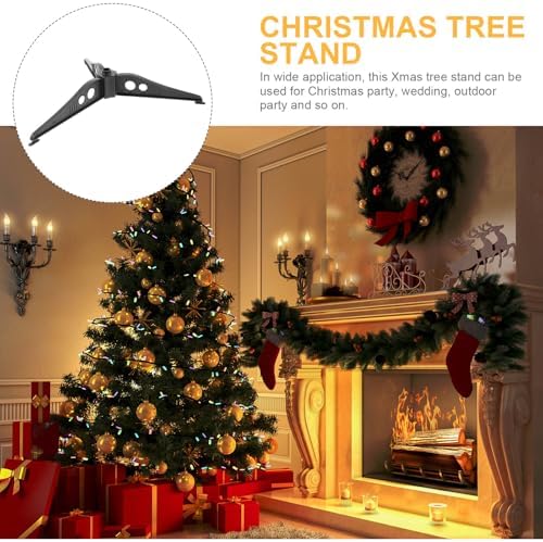 SOLUSTRE Black Compact Plastic Christmas Tree Stand for Artificial Trees - Detachable Base for Home Use