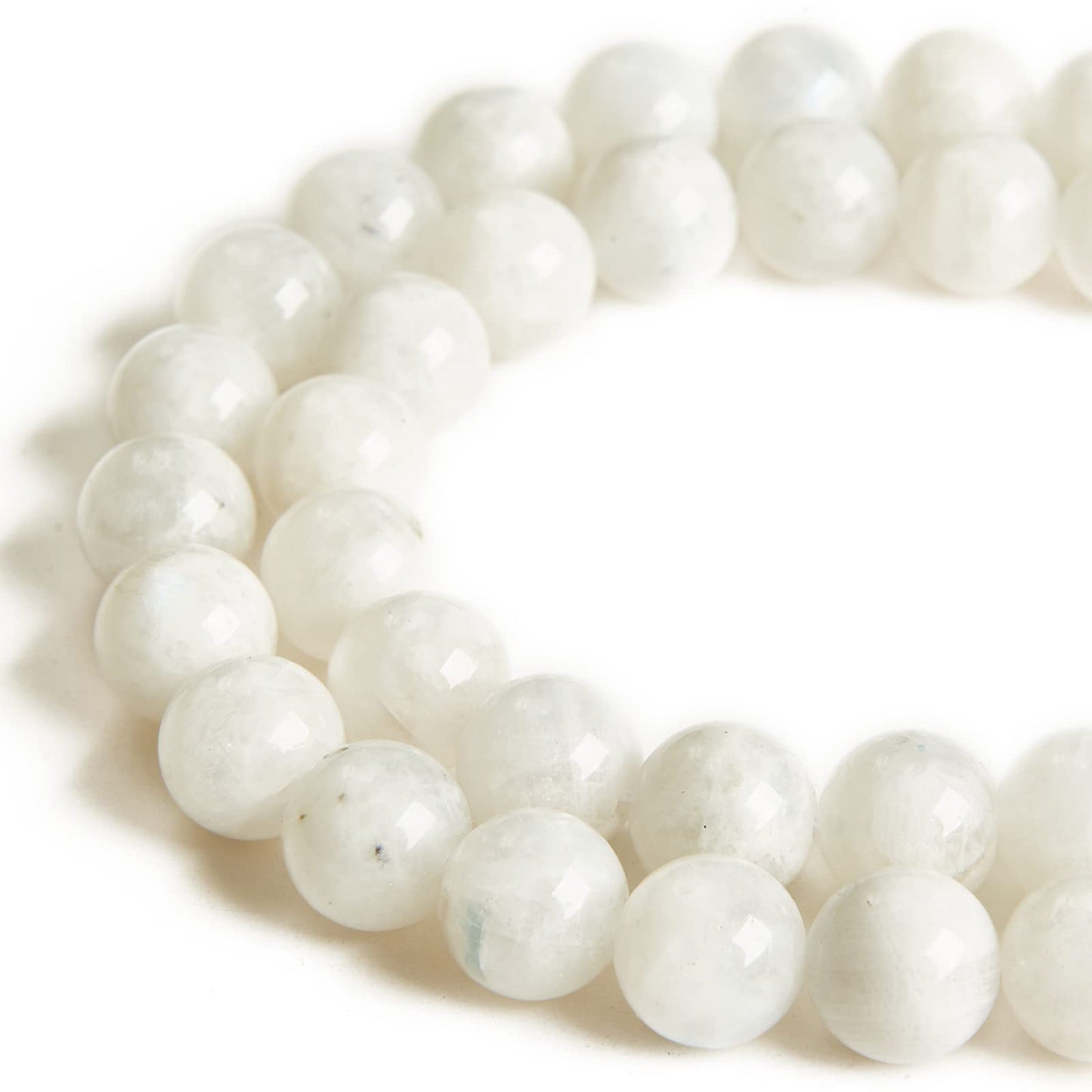 100pcs 8mm Moonstone Beads Natural Gemstone Beads Round Loose Beads for Jewelry Making