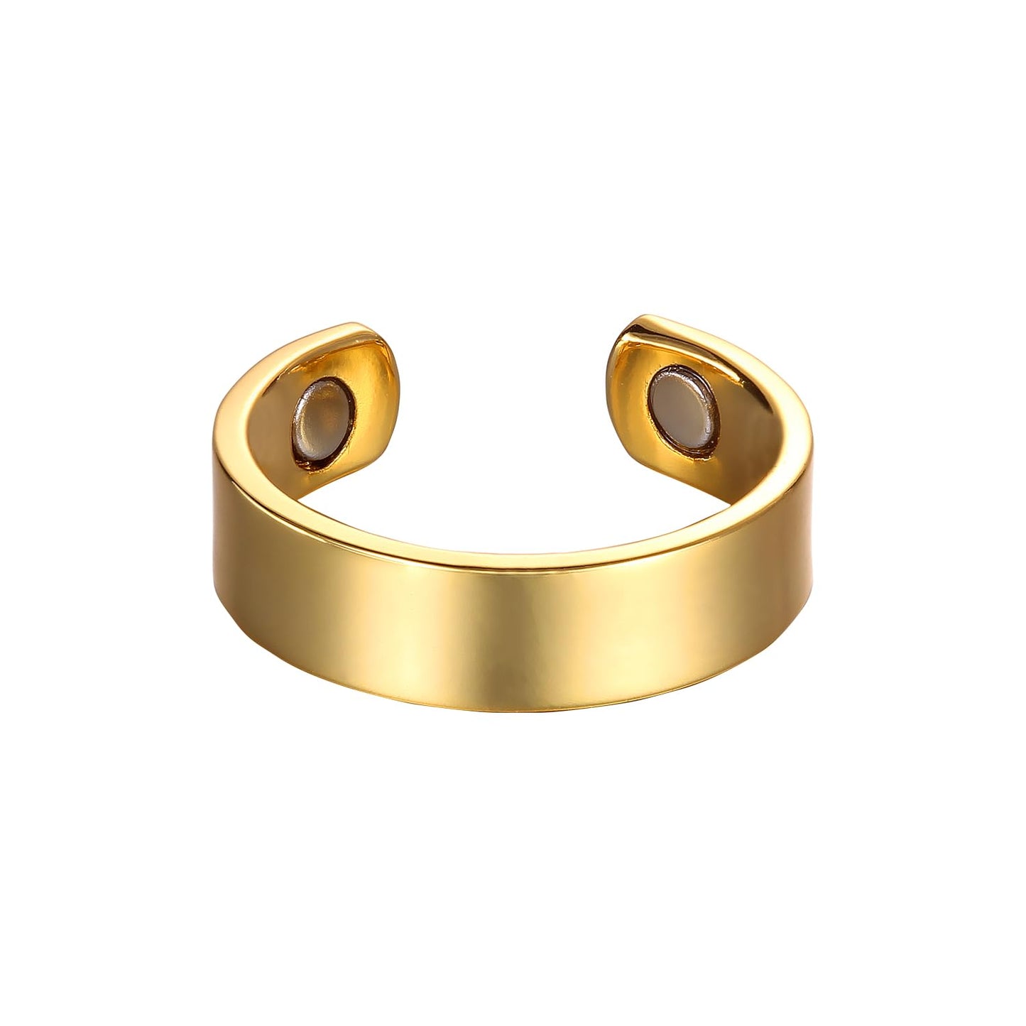 Earth Therapy - Elegant Women or Men's Ring Band in Bright Gold | Magnetic Therapy Ring
